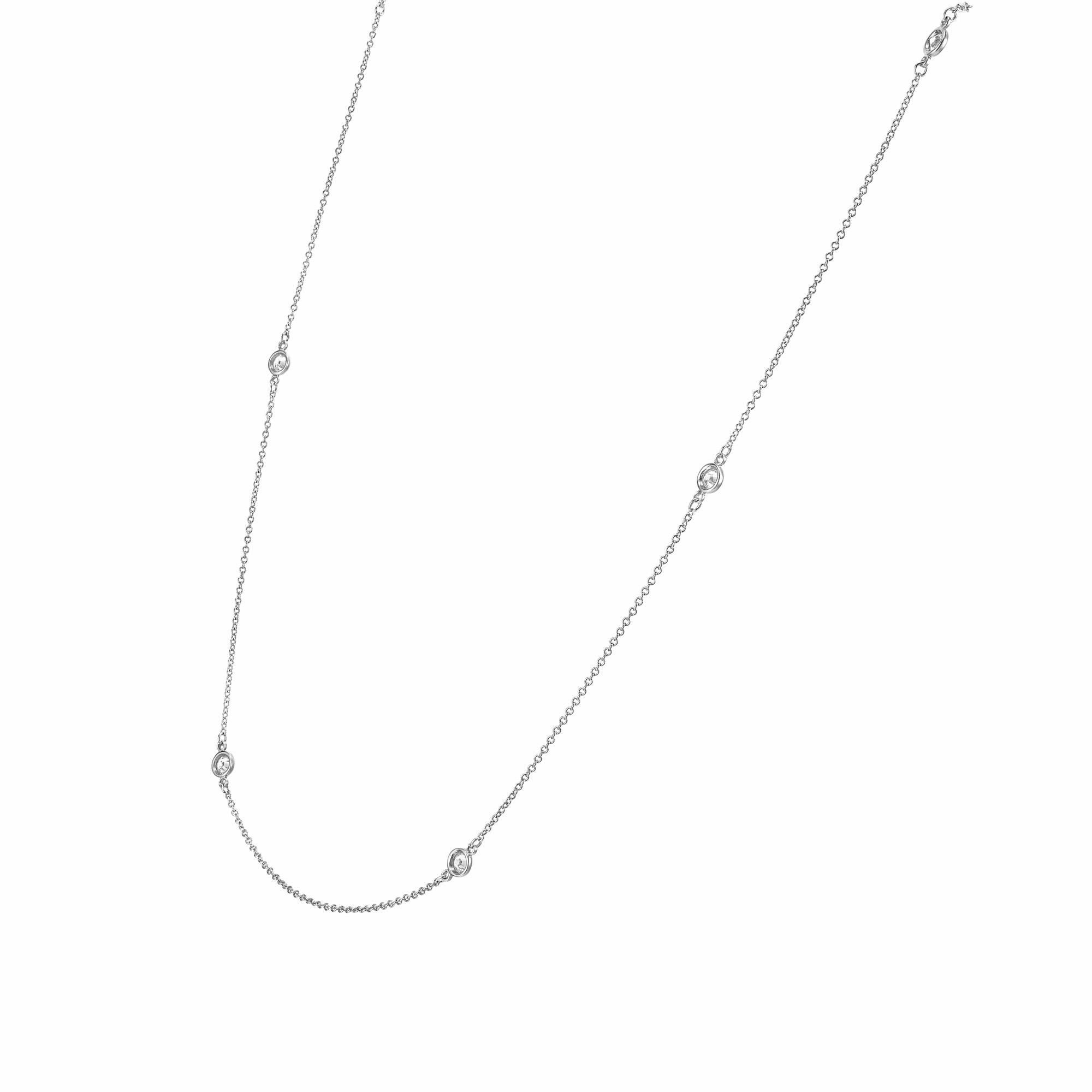 Taglio rotondo Tiffany & Co. Collana in platino con diamanti da 0,60 carati di Elsa Peretti in vendita