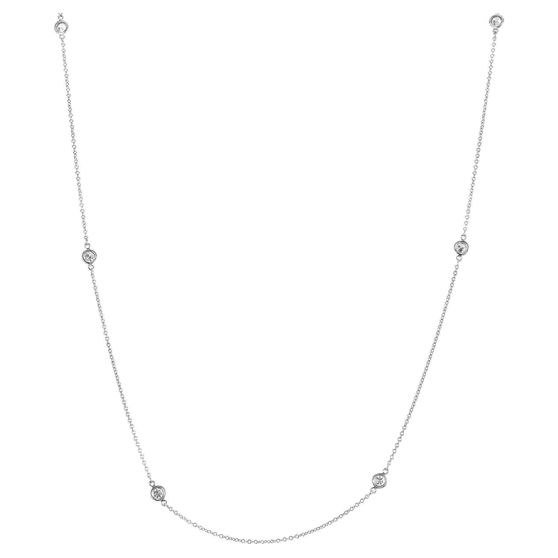 Tiffany & Co. Elsa Peretti .60 Carat Diamond Platinum By The Yard Necklace