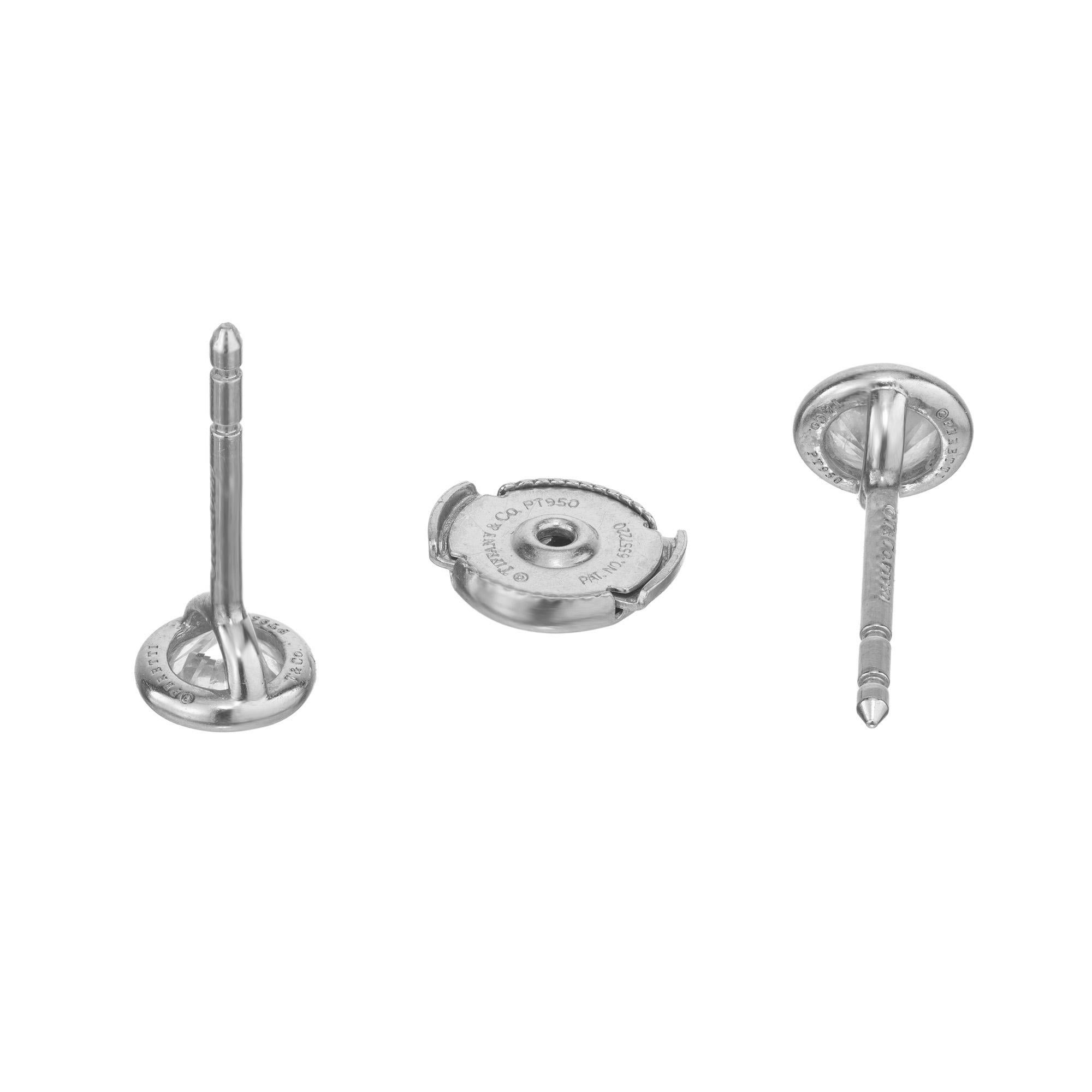 Tiffany & Co. Elsa Peretti .66 Carat Diamond Platinum By The Yard Stud Earrings In Good Condition For Sale In Stamford, CT