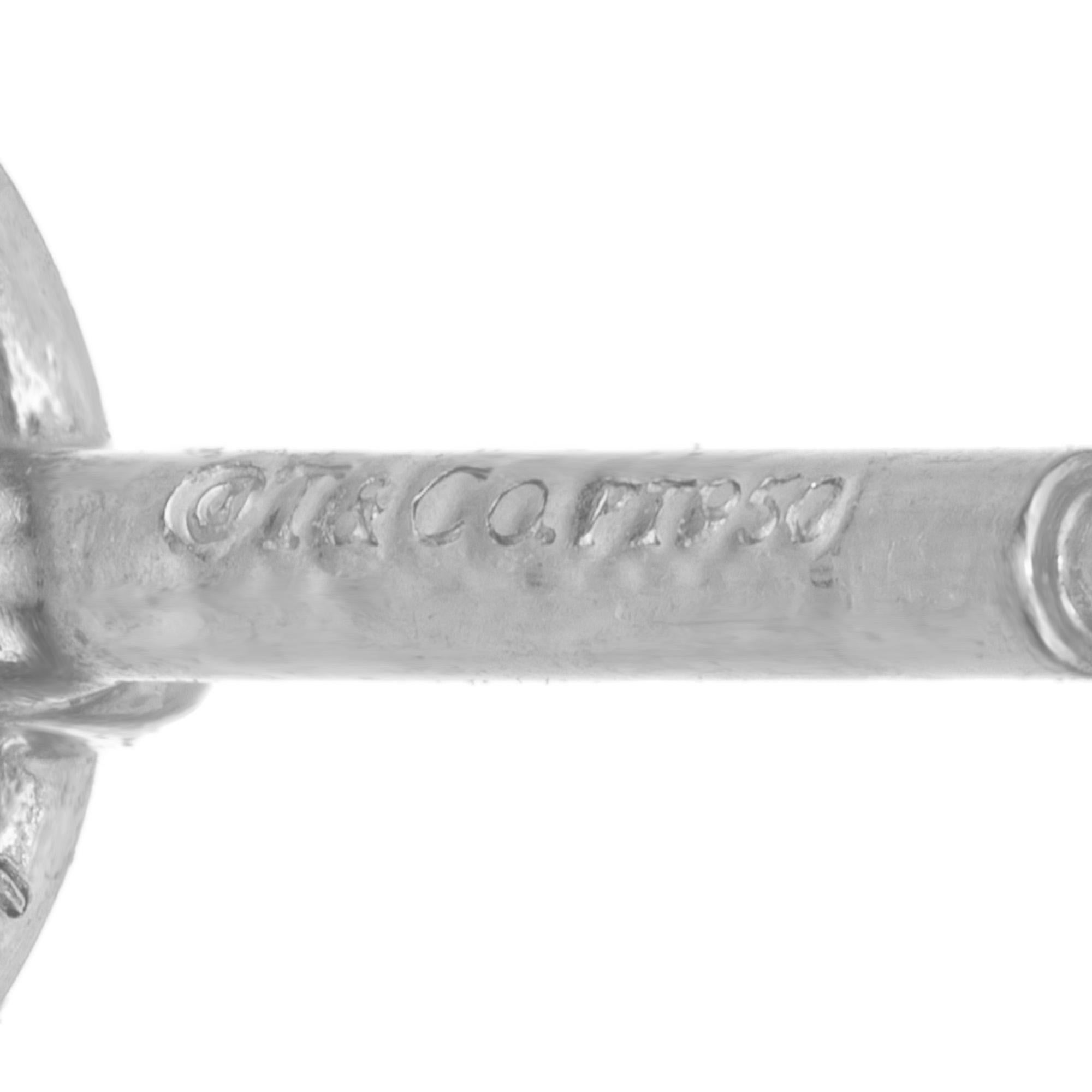 Tiffany & Co. Elsa Peretti .66 Carat Diamond Platinum By The Yard Stud Earrings For Sale 2