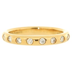 Tiffany & Co. Elsa Peretti 8 Diamond Stacking Band Ring 18K Yellow Gold