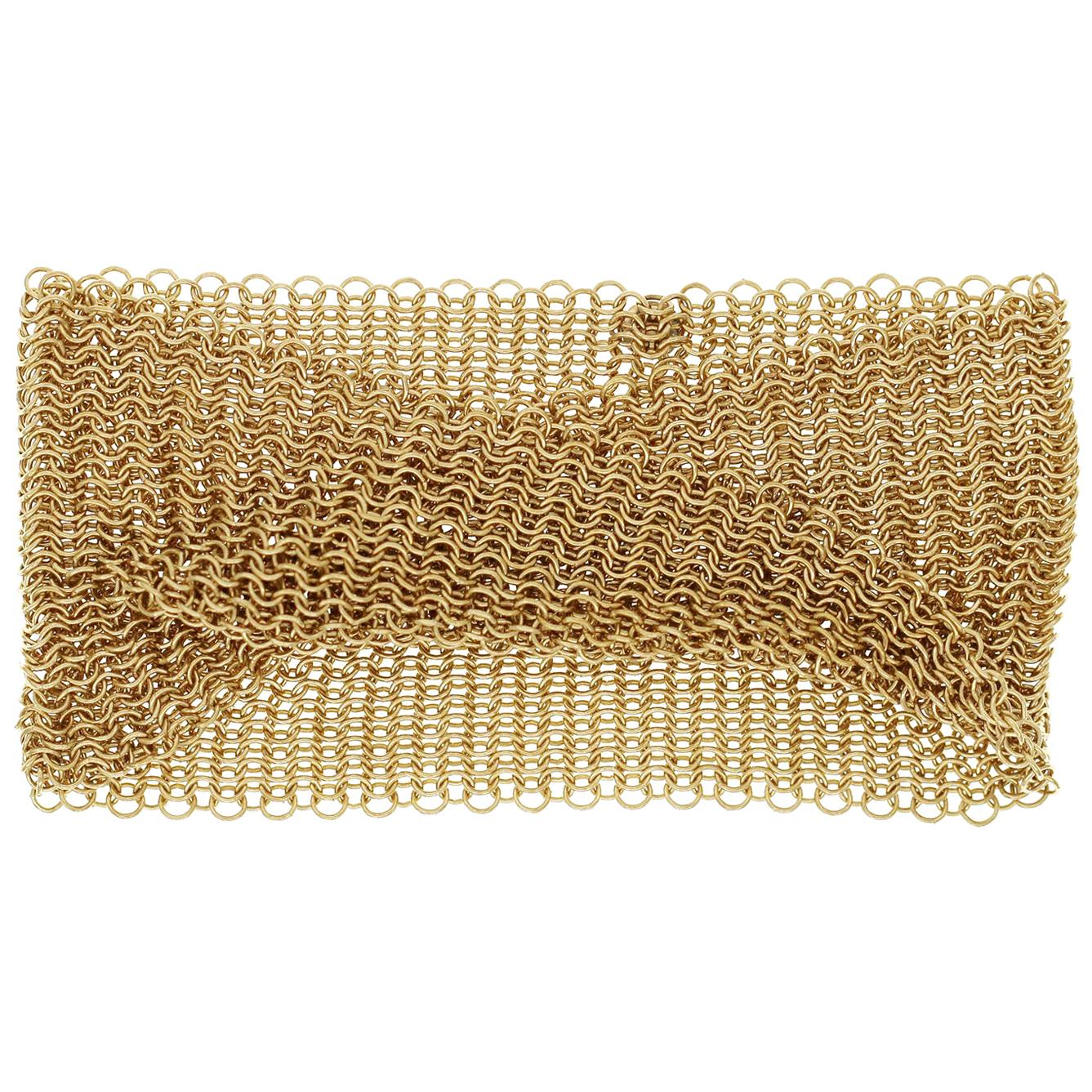 Tiffany & Co. Elsa Peretti 81 Grams 18 Karat Yellow Gold Mesh Bracelet