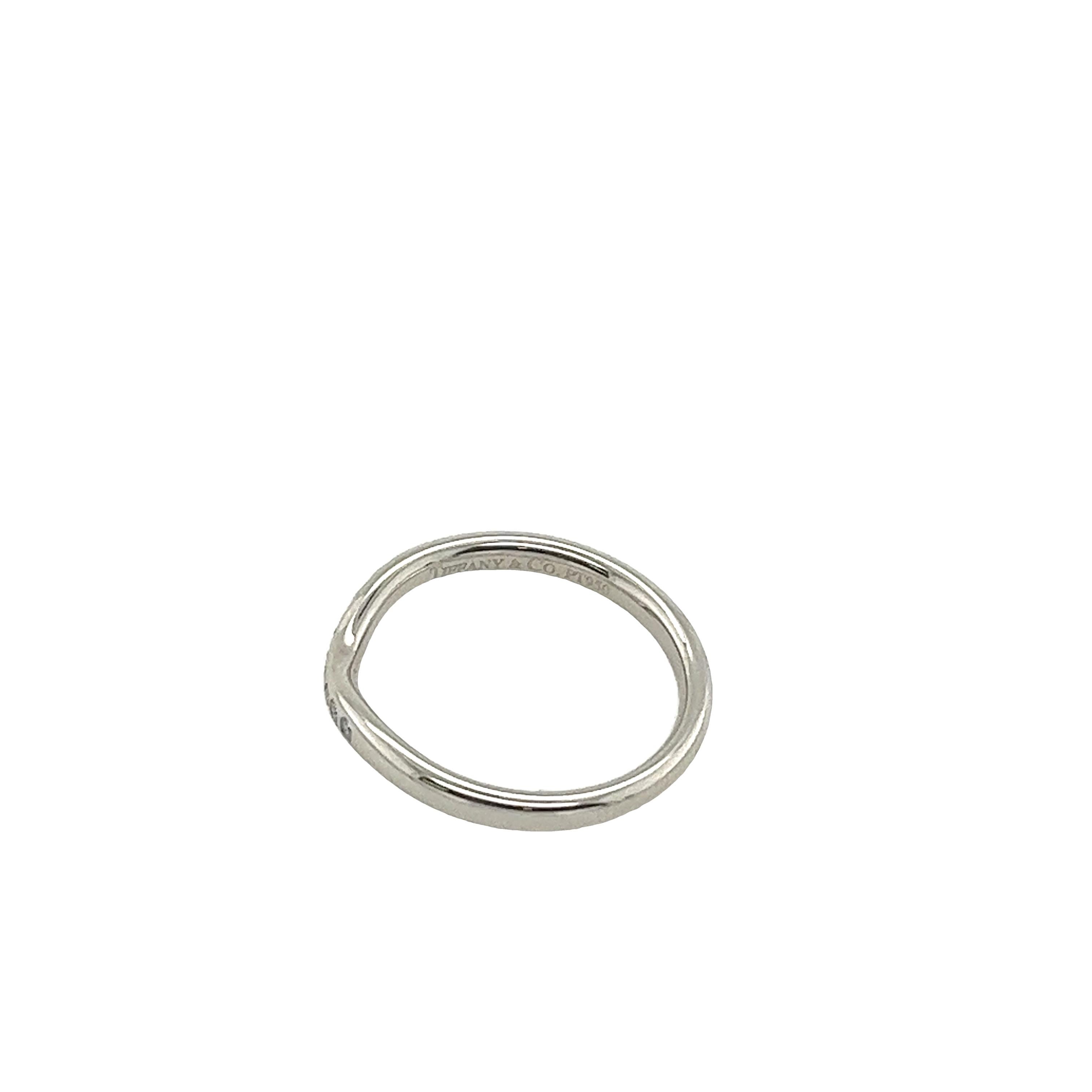 Round Cut Tiffany & Co. Elsa Peretti 9 stone diamond ring set in Platinum with 0.07ct diam For Sale