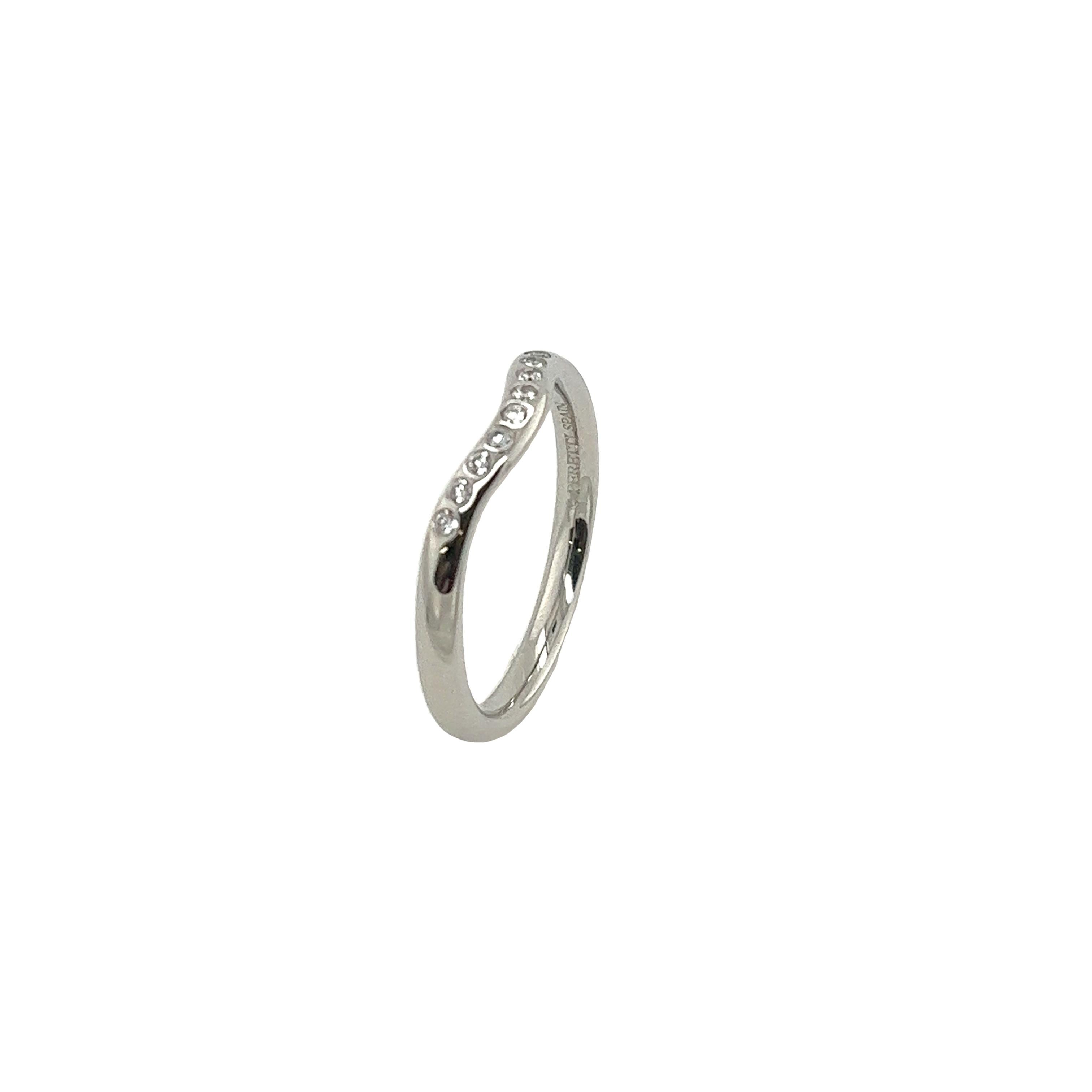Women's Tiffany & Co. Elsa Peretti 9 stone diamond ring set in Platinum with 0.07ct diam For Sale