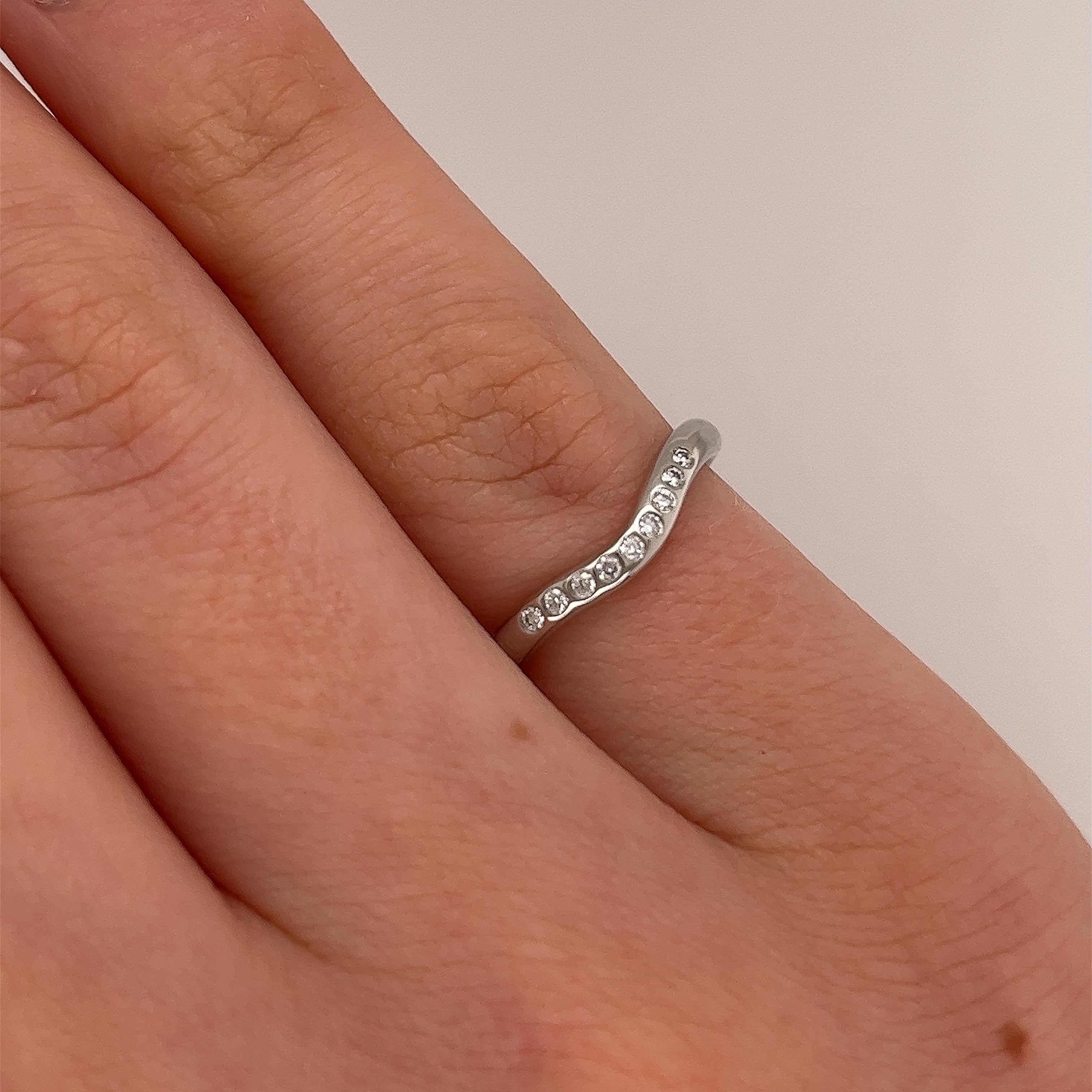 Tiffany & Co. Elsa Peretti 9 stone diamond ring set in Platinum with 0.07ct diam For Sale 1
