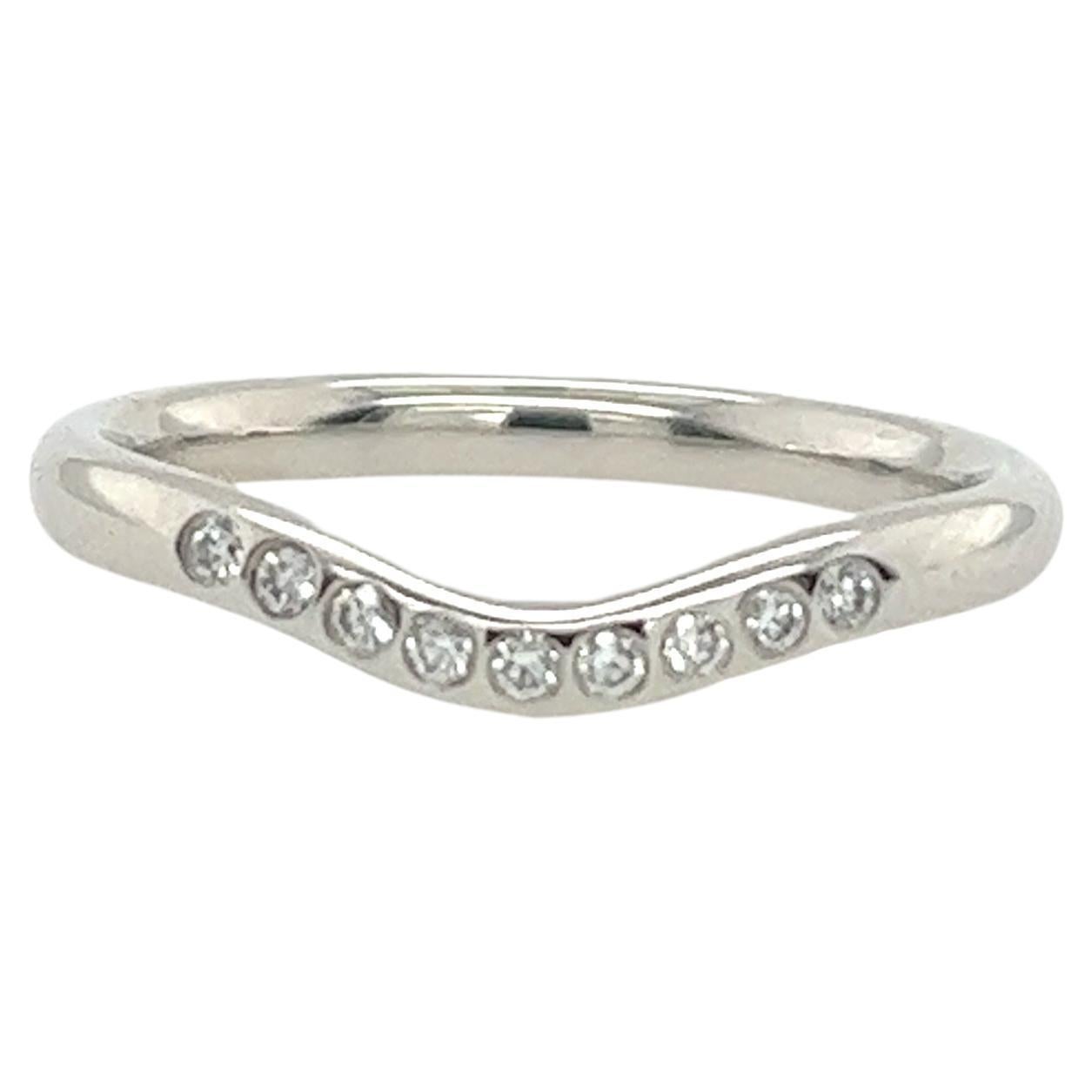 Tiffany & Co. Elsa Peretti 9 stone diamond ring set in Platinum with 0.07ct diam For Sale