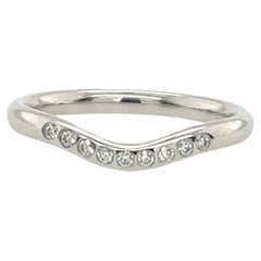 Tiffany & Co. Elsa Peretti Ring aus Platin mit 9 Steinen und Diamanten von 0,07 Karat diam