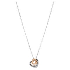 Tiffany & Co. Elsa Peretti 925 and 18K Rose Gold Open Heart Pendant Necklace