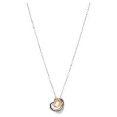 Tiffany & Co. Elsa Peretti 925 and 18K Rose Gold Open Heart Pendant Necklace
