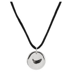 Tiffany & Co. Elsa Peretti 925 Round Disc Silk Cord Pendant Necklace