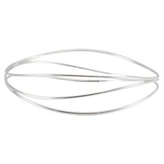 Tiffany & Co. Elsa Peretti 925 Sterlingsilber Dreireihiger Draht-Armreif