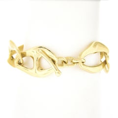 Tiffany & Co. Elsa Peretti Aegean 18k Gold Polished Large Link Toggle Bracelet