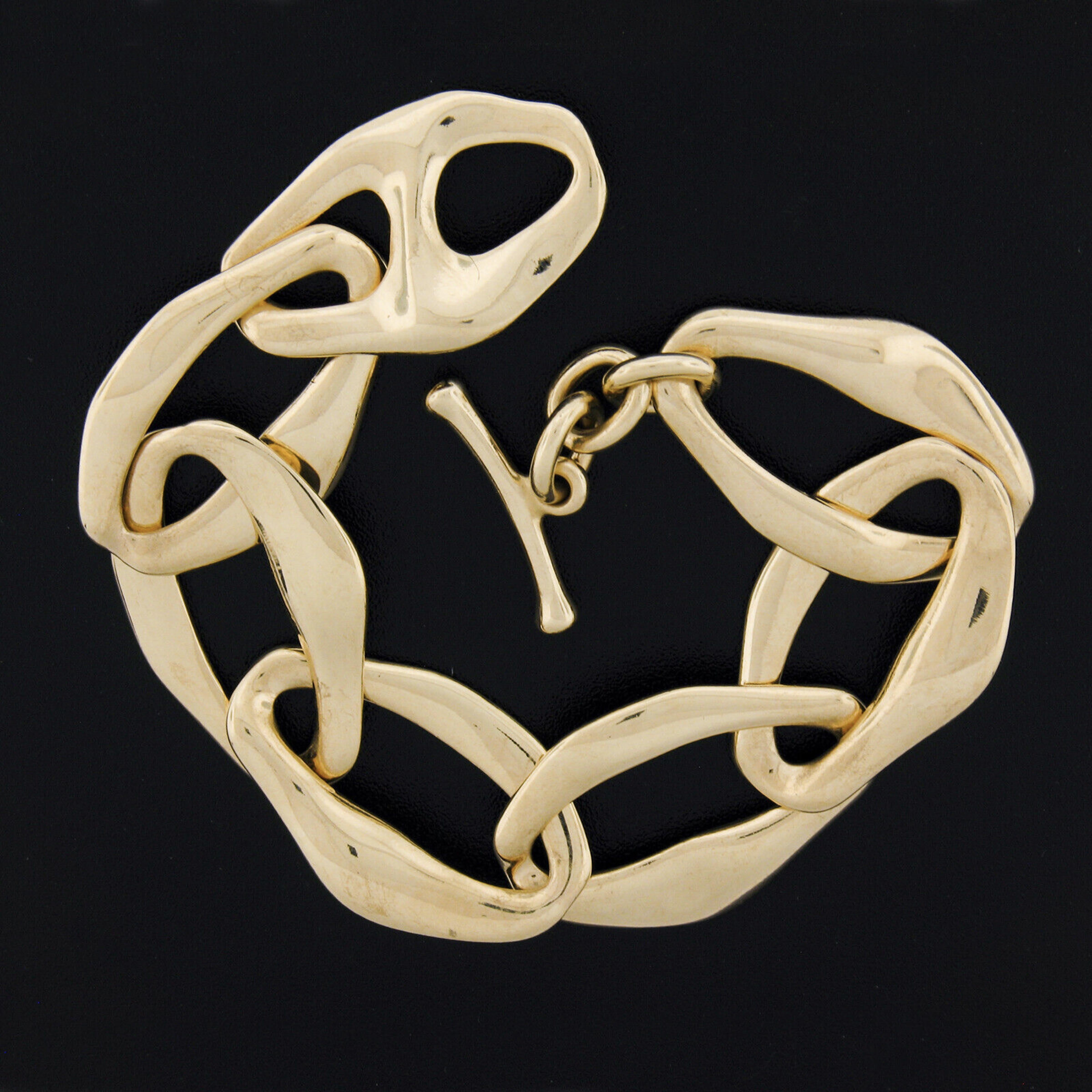Women's or Men's Tiffany & Co. Elsa Peretti Aegean 18k Gold Polished Large Link Toggle Bracelet