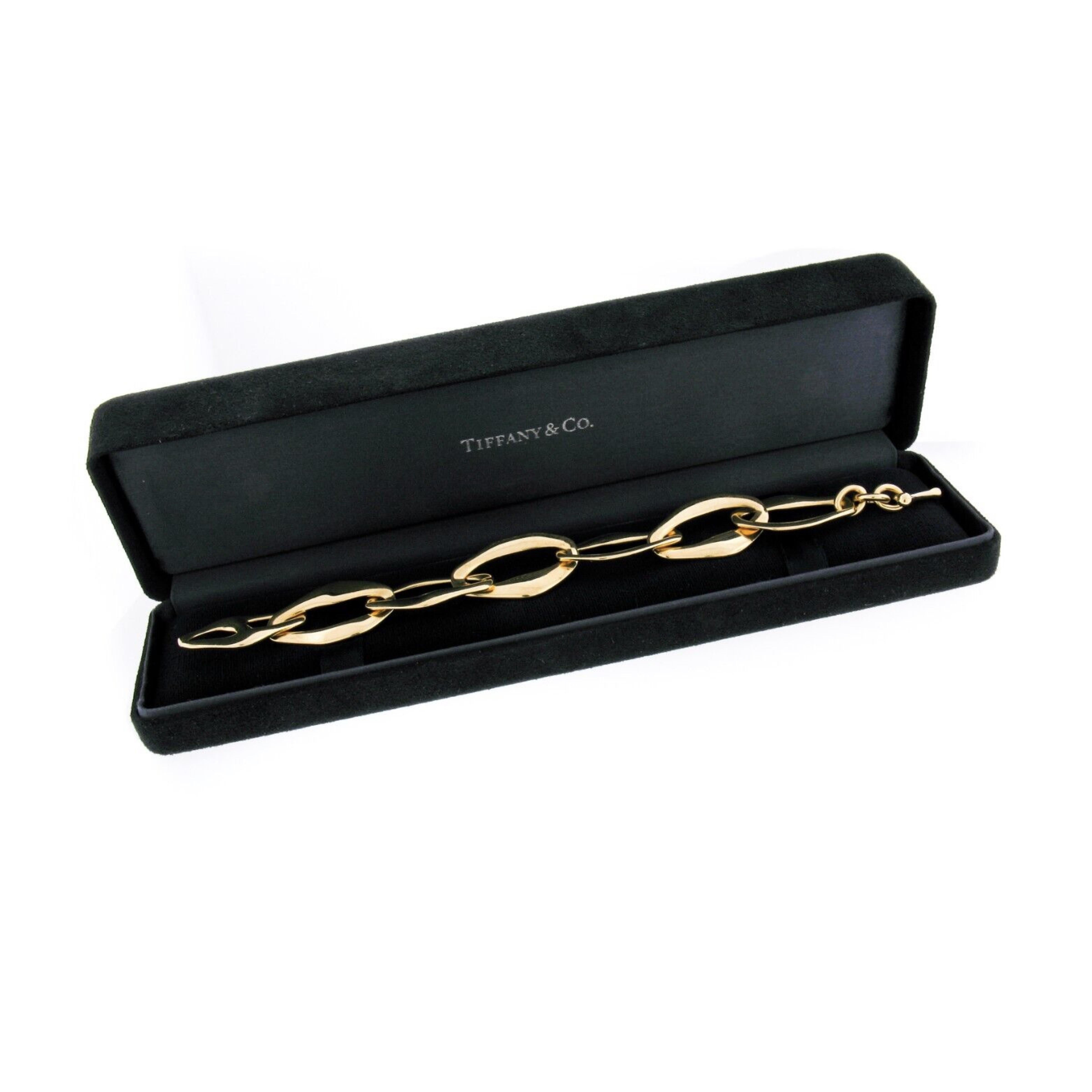 Tiffany & Co. Elsa Peretti Aegean 18k Gold Polished Large Link Toggle Bracelet 1