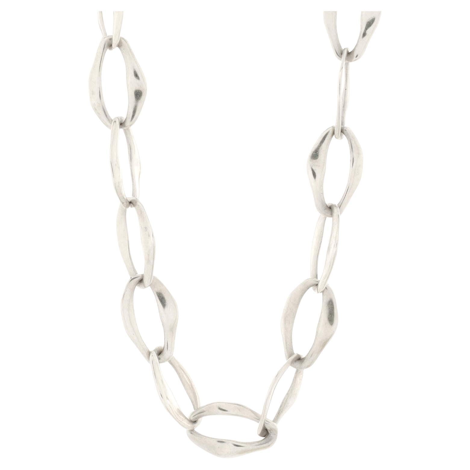 Tiffany & Co. Elsa Peretti Aegean Necklace Sterling Silver 30''