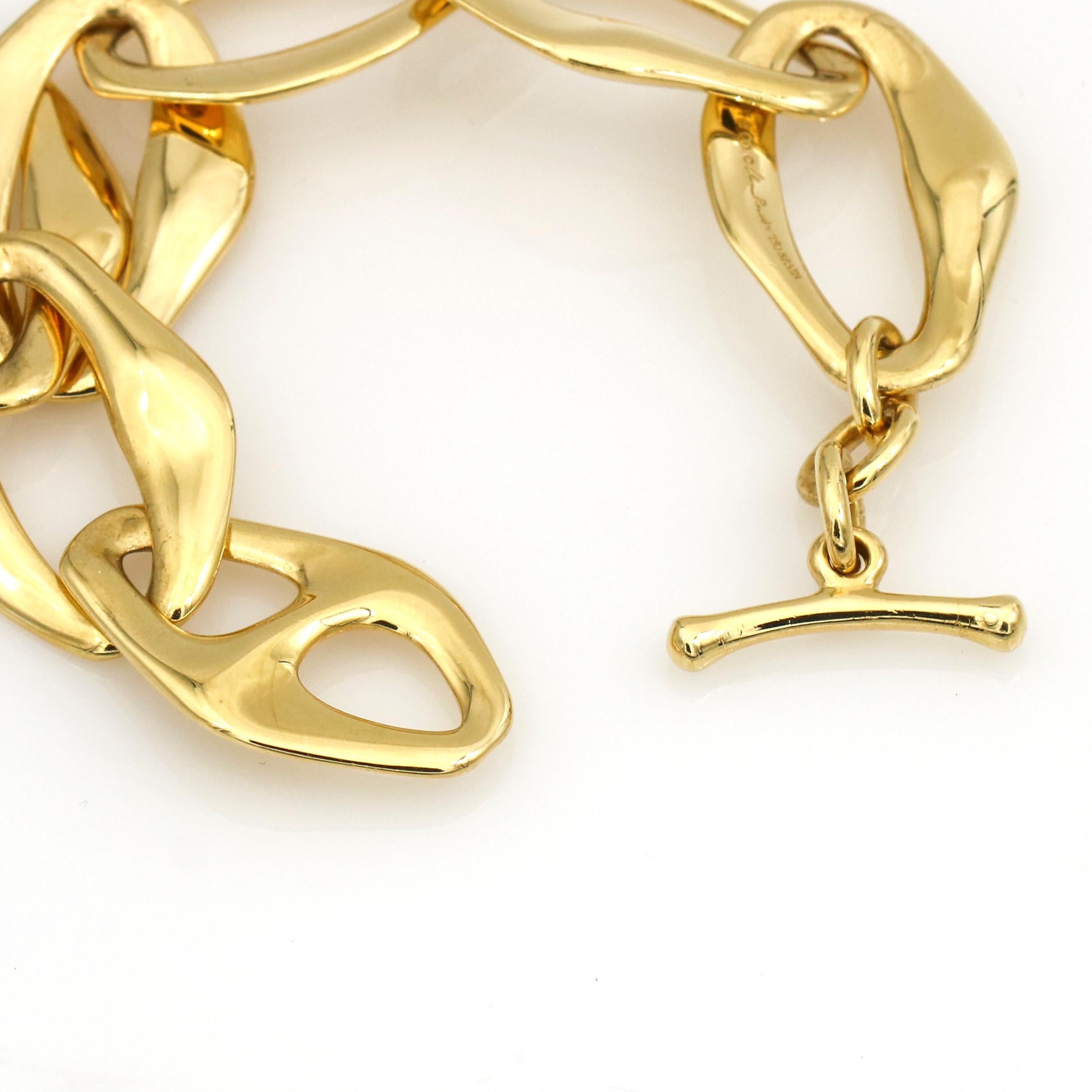 Tiffany & Co. Elsa Peretti Ägäisches Toggle-Armband aus 18 Karat Gelbgold im Zustand „Hervorragend“ im Angebot in Boca Raton, FL