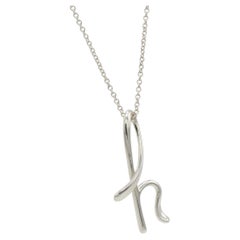 Tiffany & Co. Elsa Peretti Alphabet Letter "H" Pendant Sterling Silver Necklace