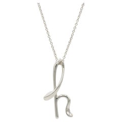 Tiffany & Co. Elsa Peretti Alphabet Letter "H" Pendant Sterling Silver Necklace