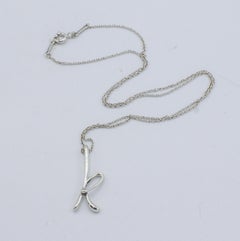 Tiffany & Co. Elsa Peretti Alphabet Sterling Silver "K" Initial Necklace