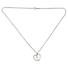 Tiffany & Co. Elsa Peretti Apple Open Pendant Necklace Sterling Silver 16 inch