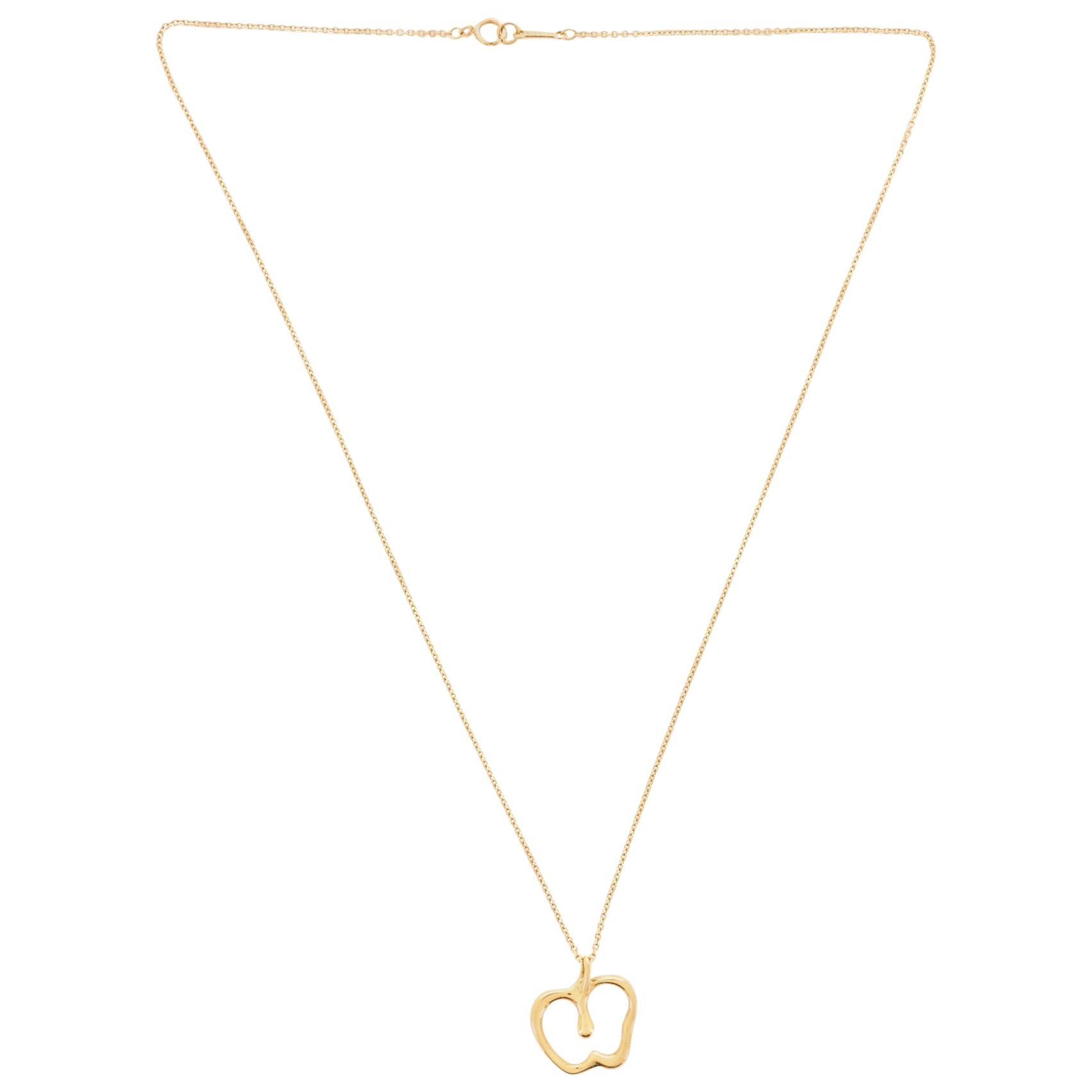 Tiffany & Co. Elsa Peretti Apple Pendant Necklace 18 Karat Yellow Gold