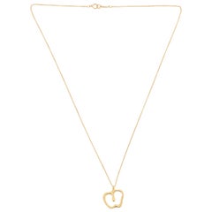 Tiffany & Co. Elsa Peretti Apple Pendant Necklace 18 Karat Yellow Gold