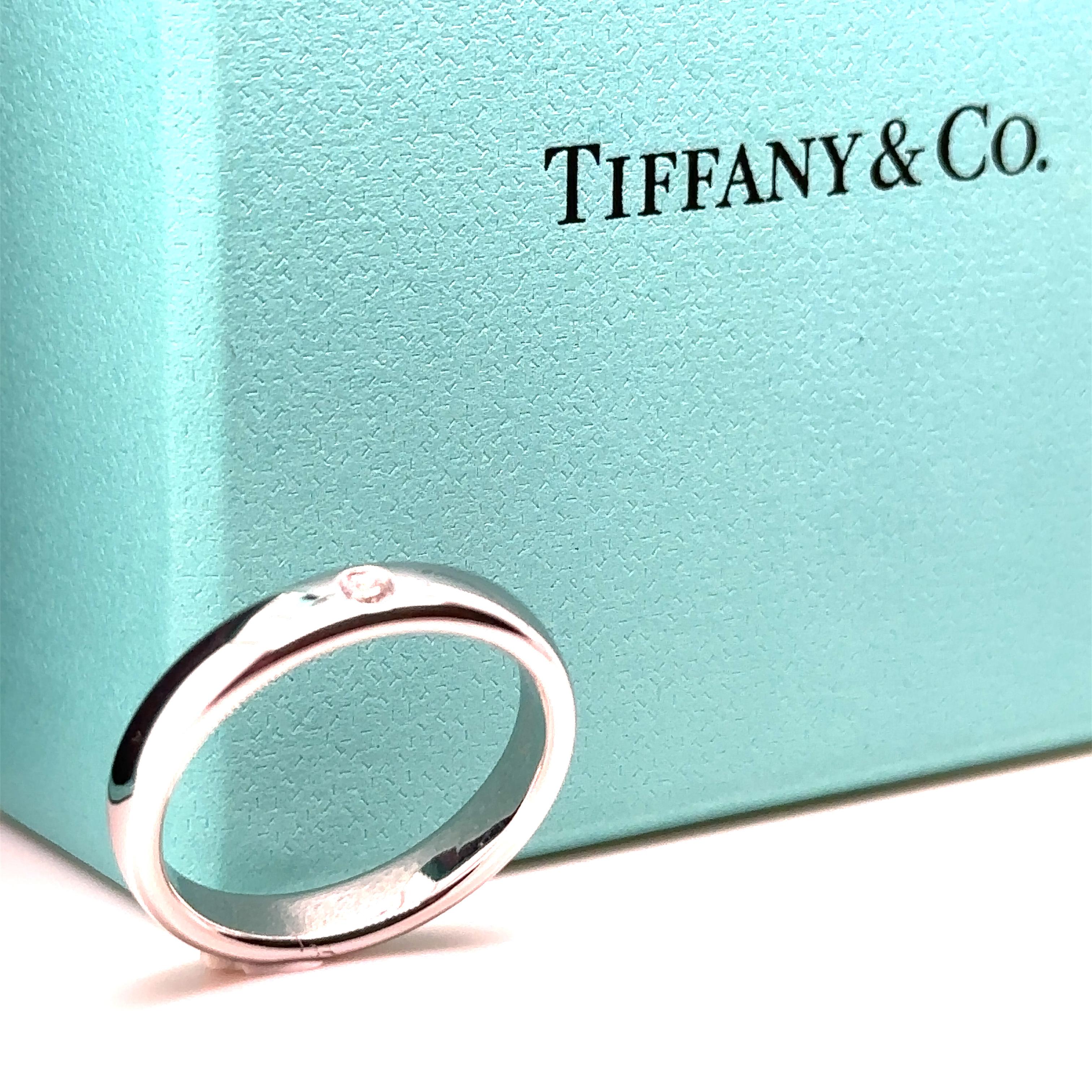 Tiffany & Co. Elsa Peretti band ring 0.02ct V 1/2 In Excellent Condition In SYDNEY, NSW