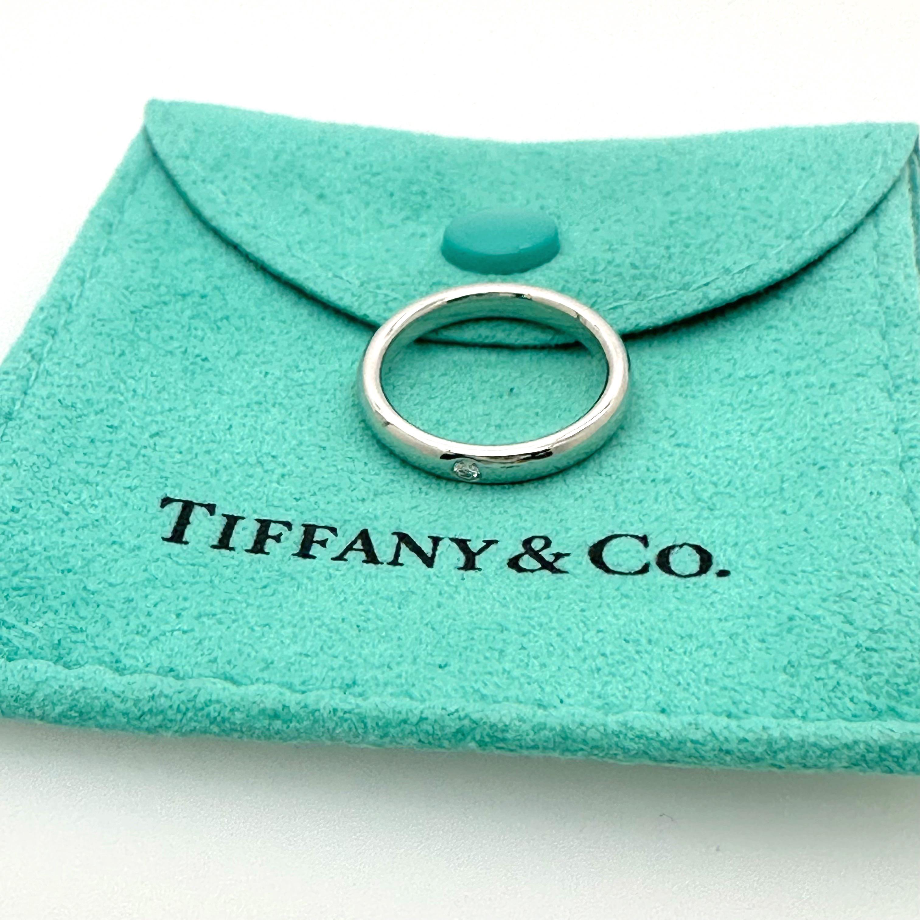 Tiffany & Co. Elsa Peretti Band Ring with Diamond in Platiunum For Sale 5