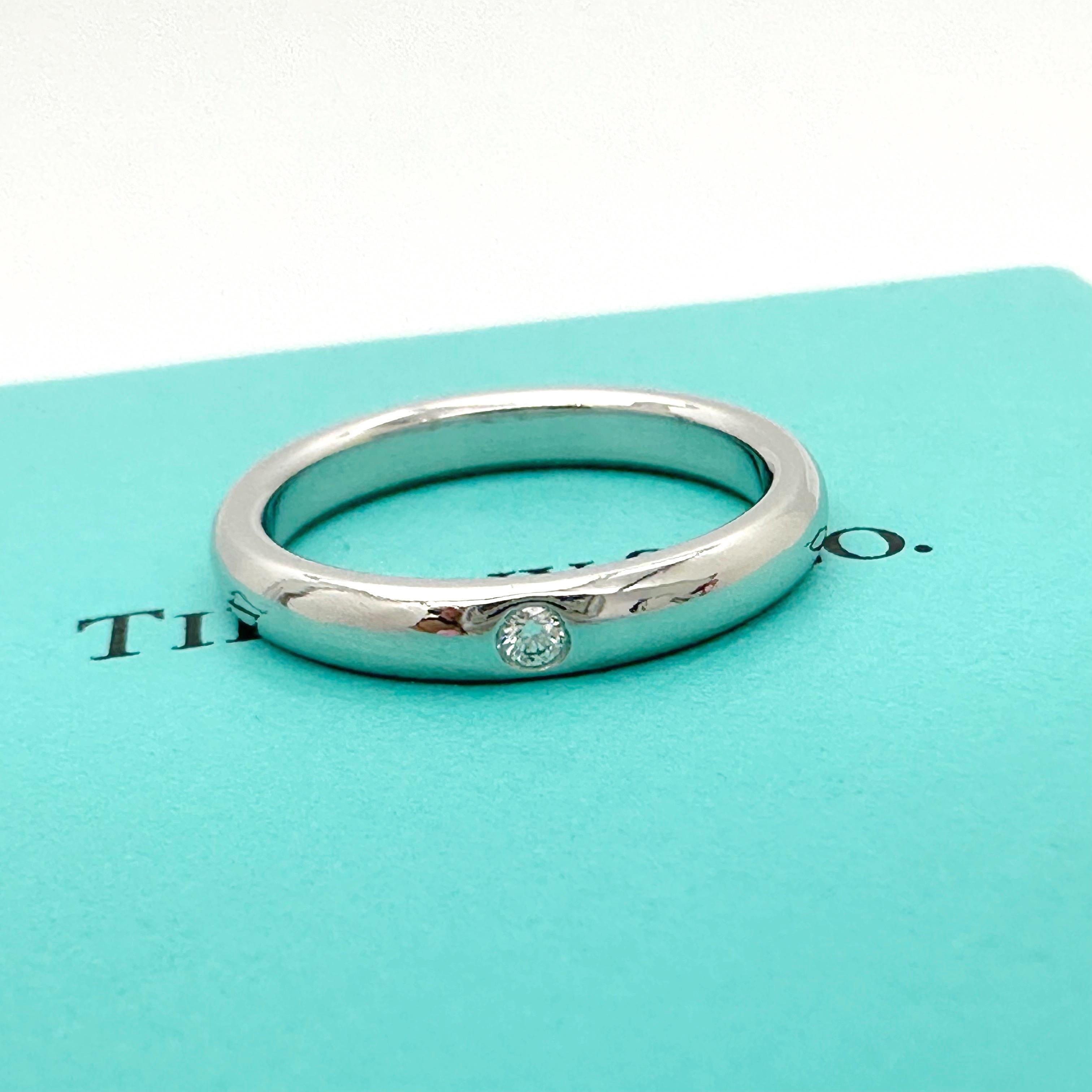 Tiffany & Co. Elsa Peretti Band Ring with Diamond in Platiunum For Sale 6