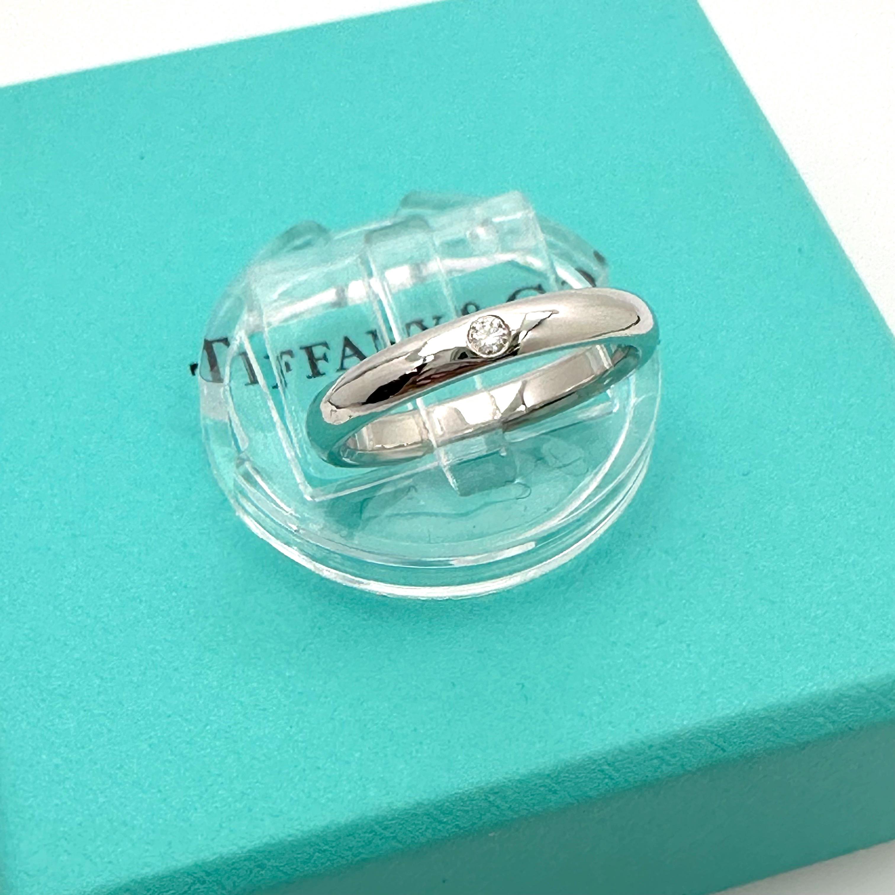 Tiffany & Co. Elsa Peretti Band Ring with Diamond in Platiunum For Sale 7
