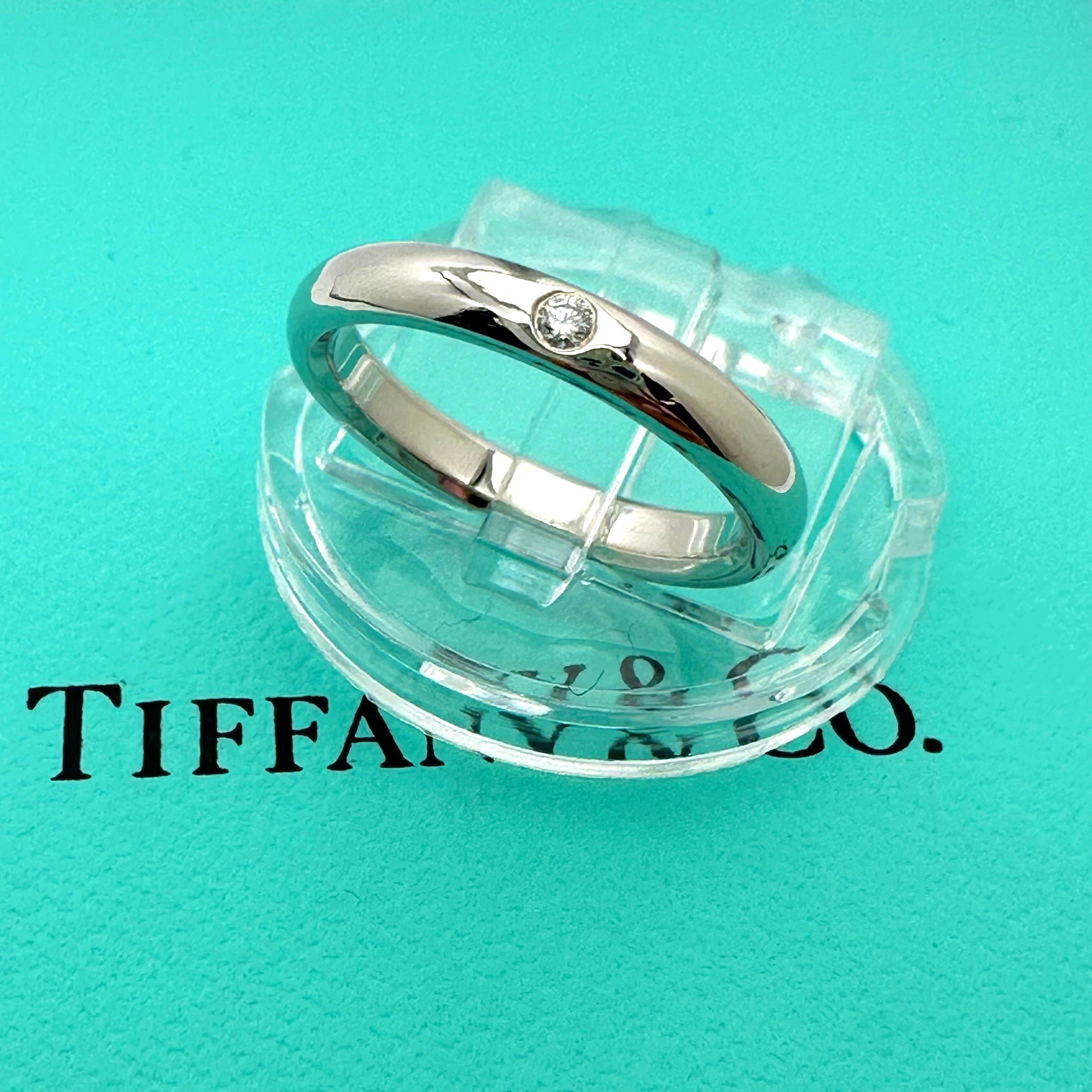 Tiffany & Co. Elsa Peretti Band Ring with Diamond in Platiunum For Sale 9