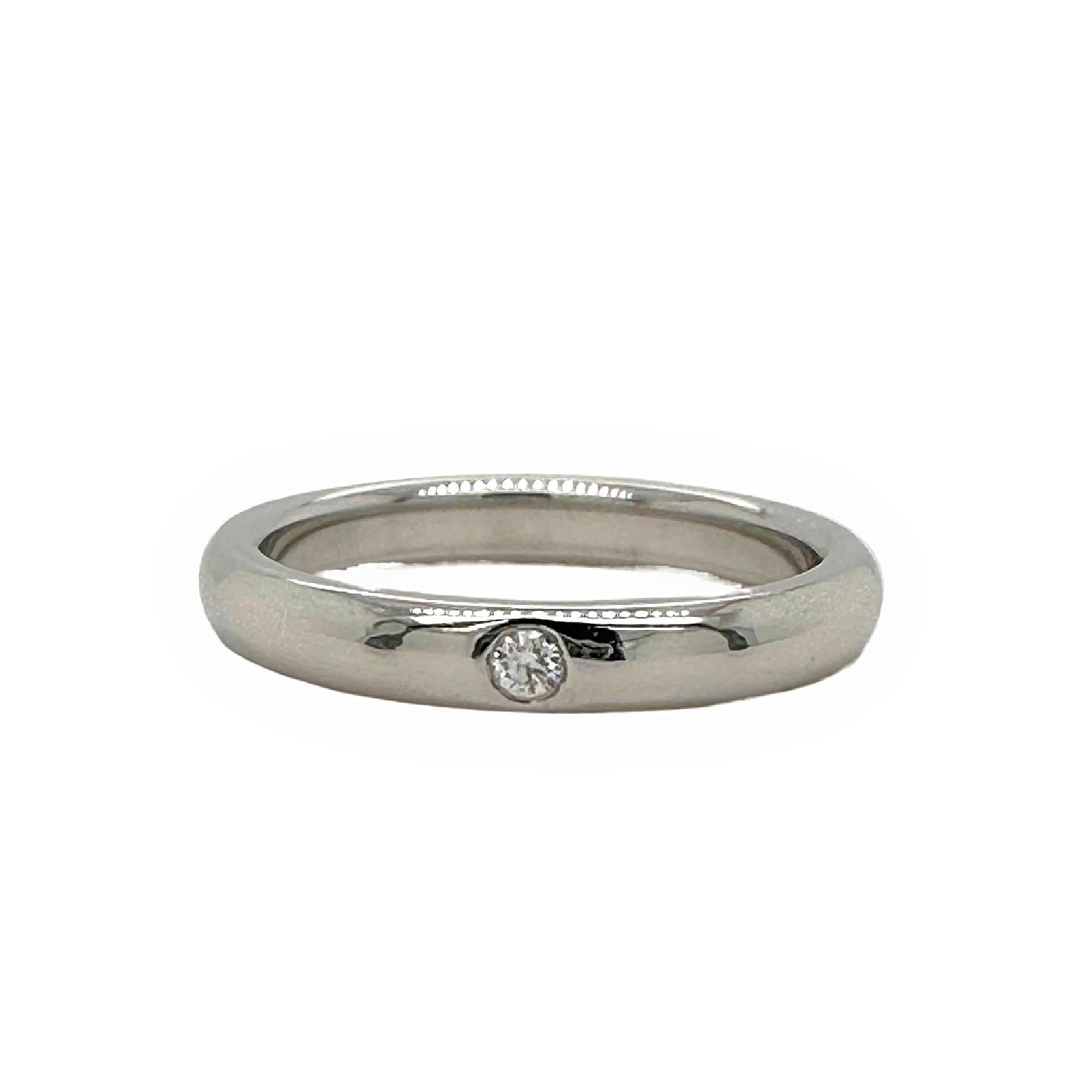 Tiffany & Co. Elsa Peretti Band Ring with Diamond in Platiunum For Sale 3