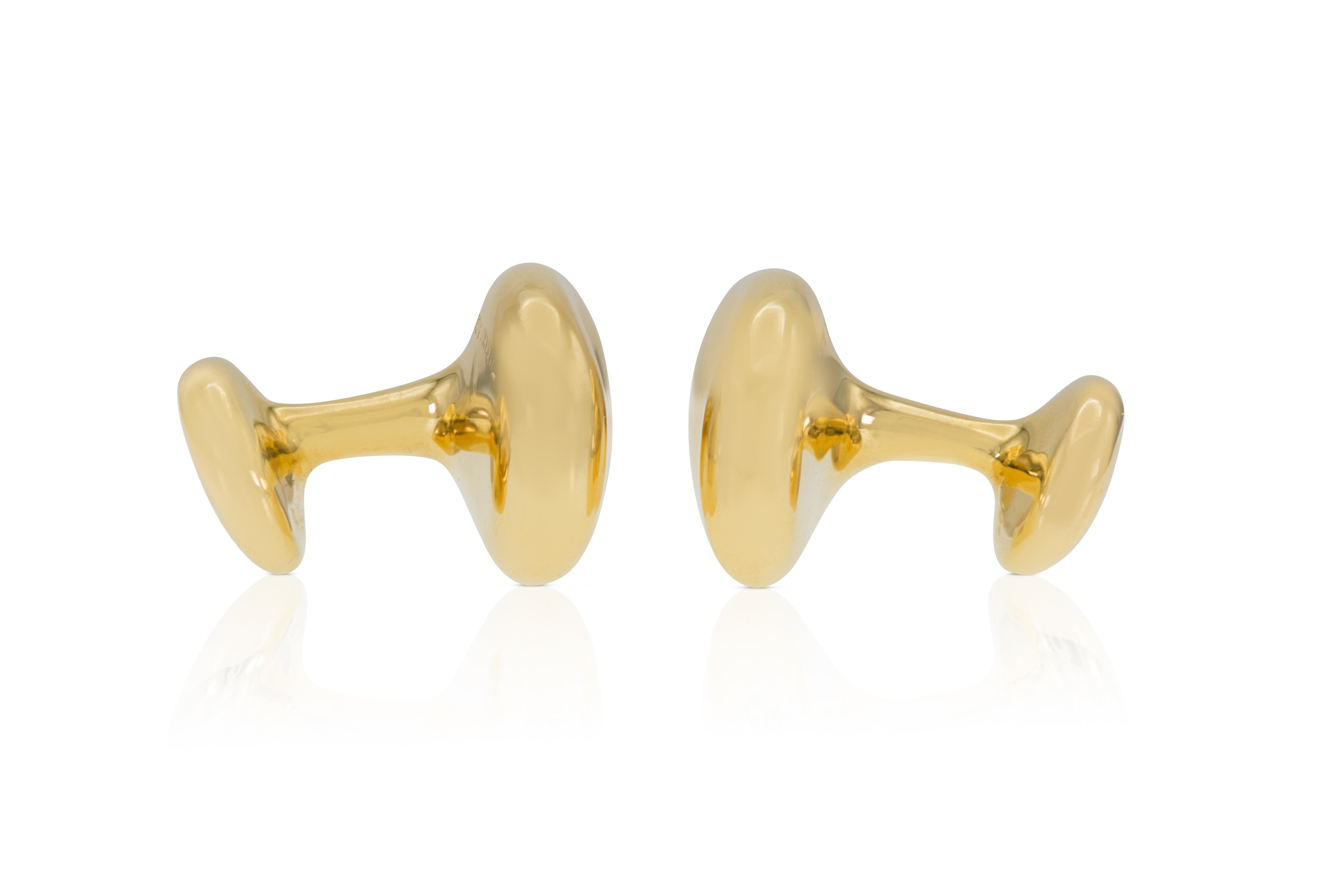 Tiffany & Co. Boutons de manchette en forme de haricot d'Elsa Peretti Bon état - En vente à New York, NY