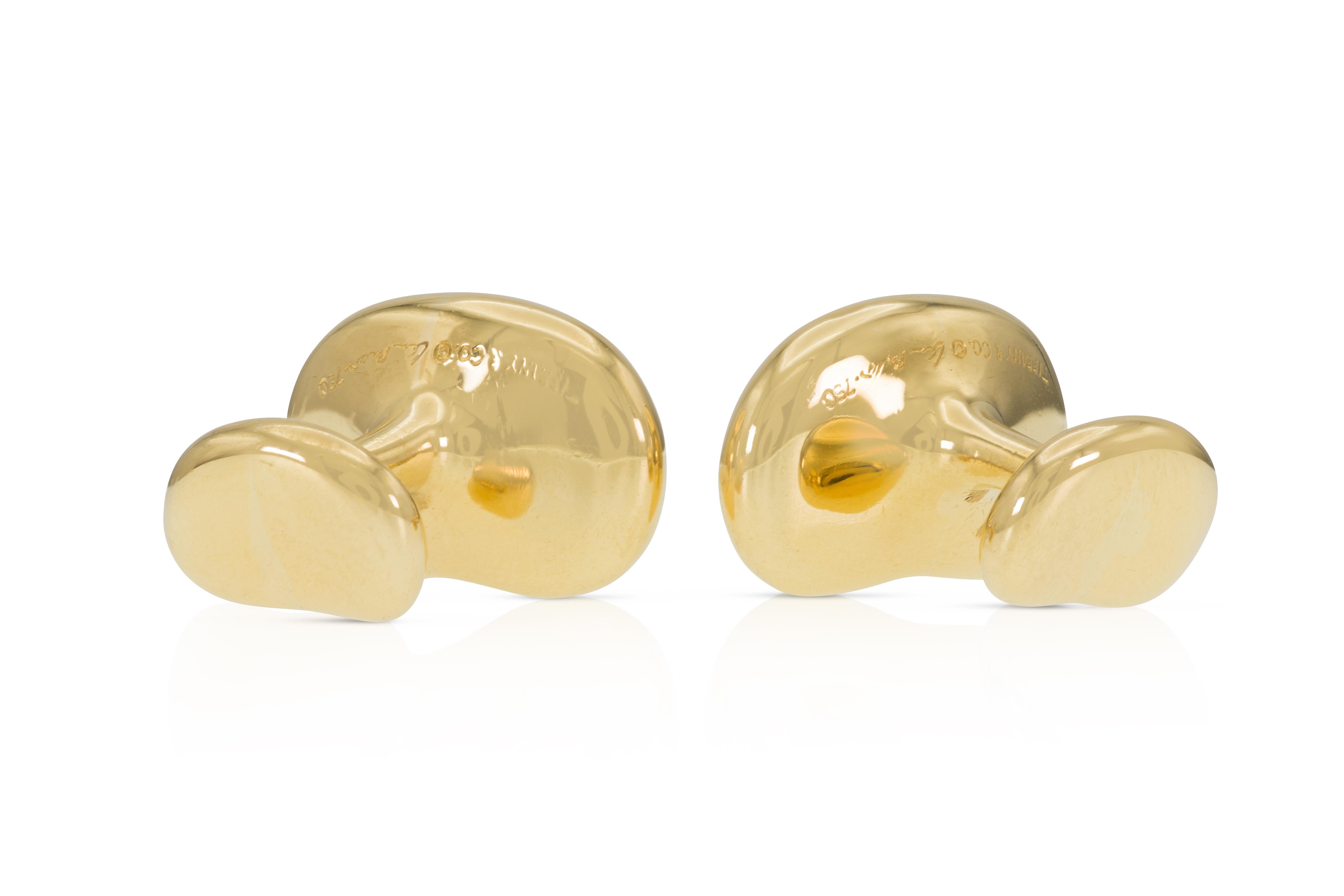 Tiffany & Co. Boutons de manchette en forme de haricot d'Elsa Peretti Pour hommes en vente
