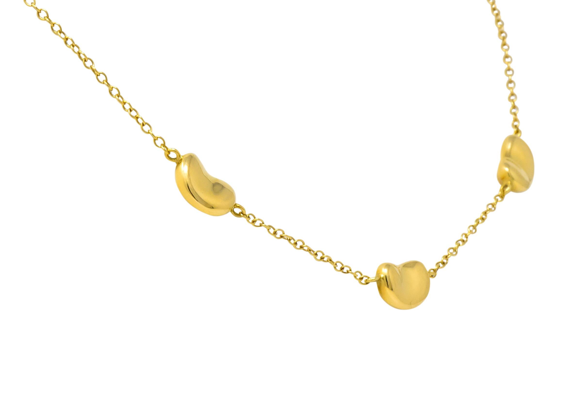 tiffany gold bean necklace
