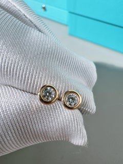 Tiffany & Co. Elsa Peretti Bean Design 18K Rose Gold Single Diamond Stud Earring