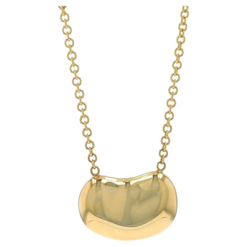 Tiffany & Co. Elsa Peretti Bean Necklace 16 1/4" - Yellow Gold 18k Converted