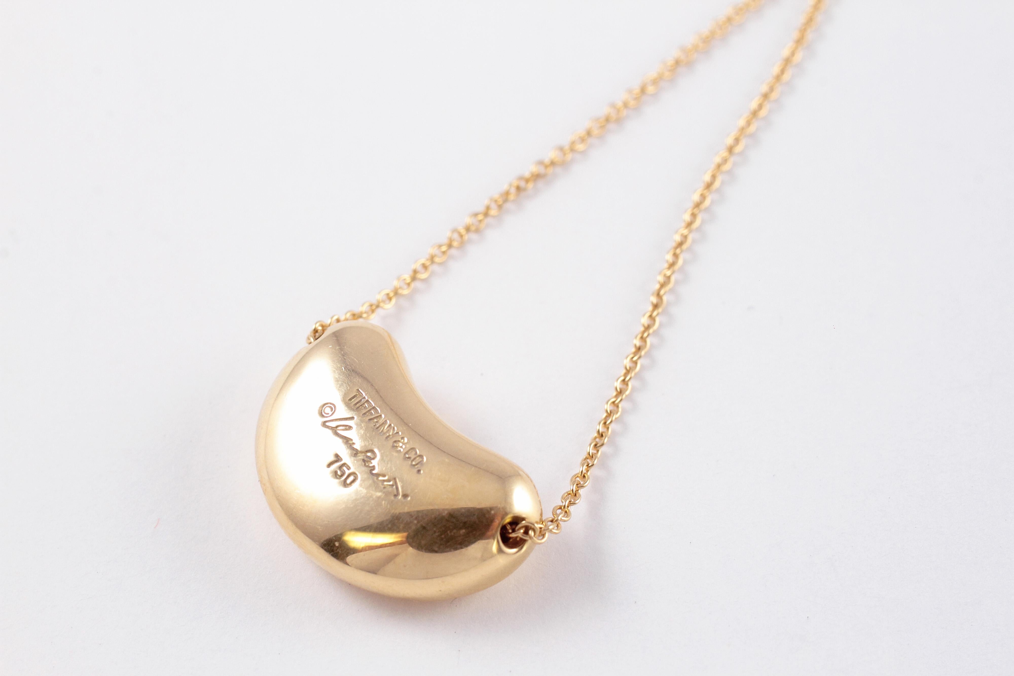 Tiffany & Co. Elsa Peretti Bean Necklace in 18 Karat Yellow Gold 1