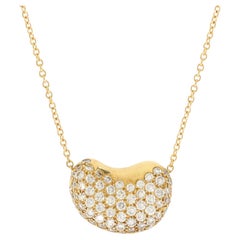 Tiffany & Co. Elsa Peretti Bean Pendant Necklace 18k Yellow Gold