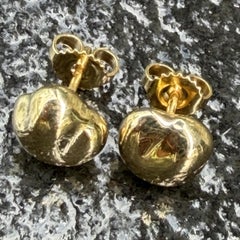 Tiffany & Co. Elsa Peretti Bean Stud Earrings 18k Yellow Gold 6g 9mm