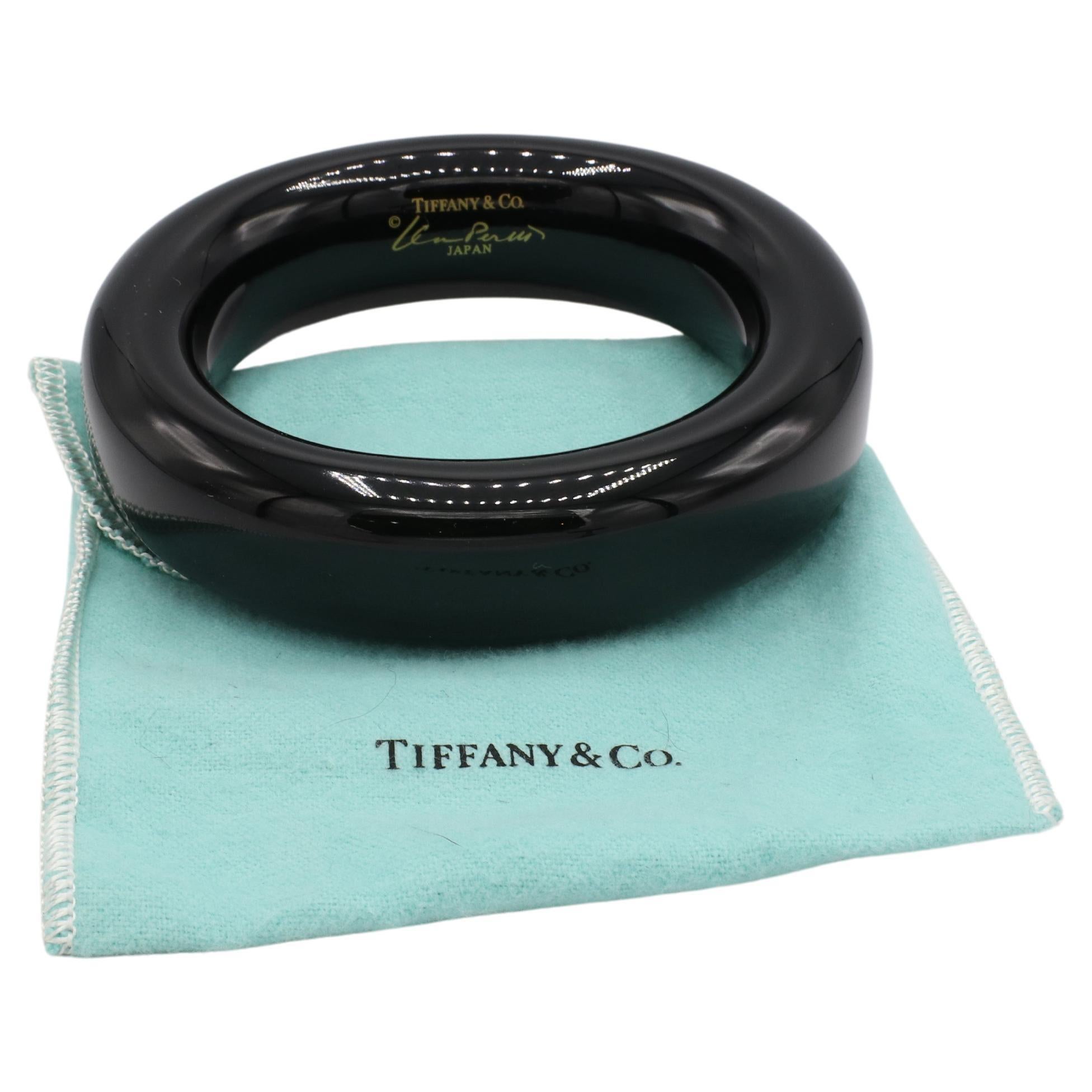 Tiffany & Co. Elsa Peretti Schwarzer Lack-Armreif im Angebot