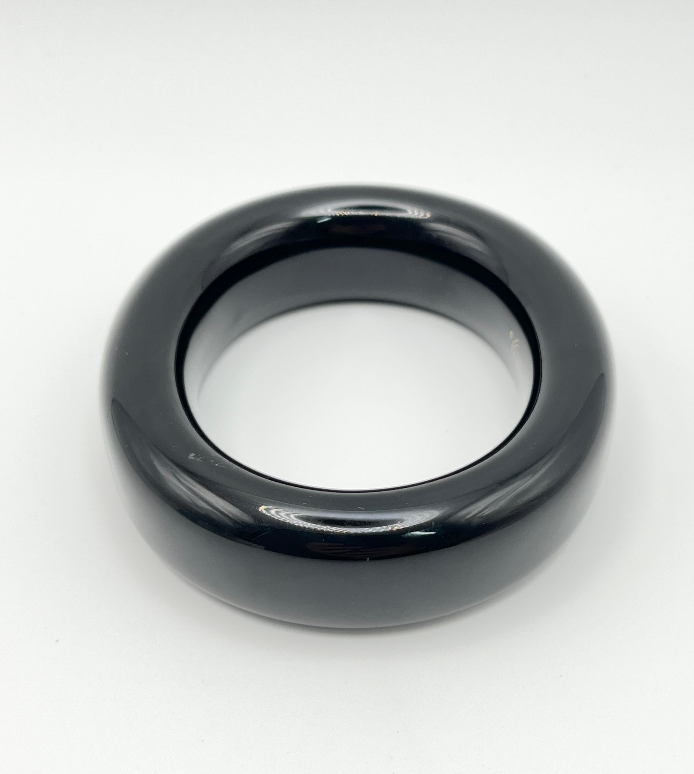 Tiffany & Co. Pulsera Donut Elsa Peretti Laca Negra en Bueno estado para la venta en New York, NY