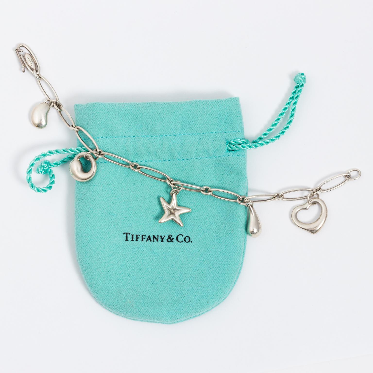 Tiffany & Company vintage sterling silver charm bracelet signed 