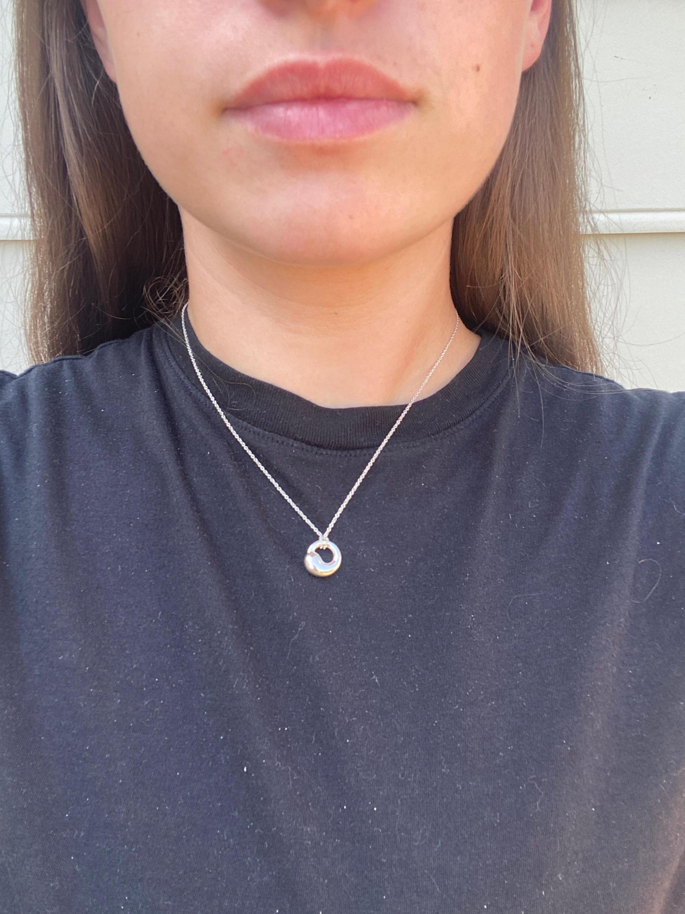 Tiffany & Co Elsa Peretti Charm Halskette, Sterling Silber, Länge 16 Zoll im Angebot 2