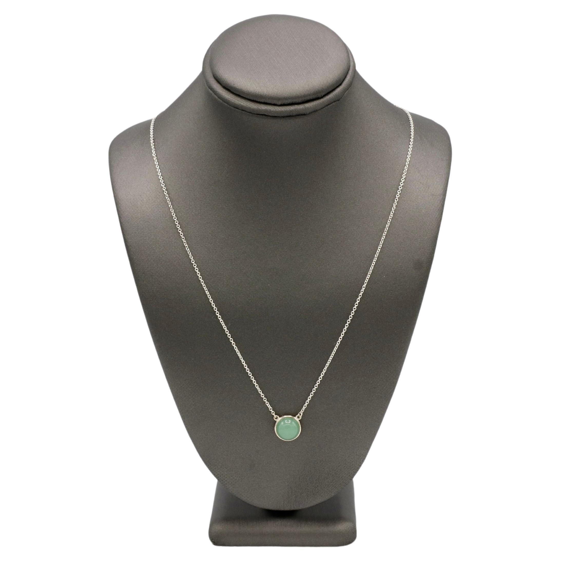 Modern Tiffany & Co. Elsa Peretti Color By the Yard Aventurine Sterling Silver Necklace