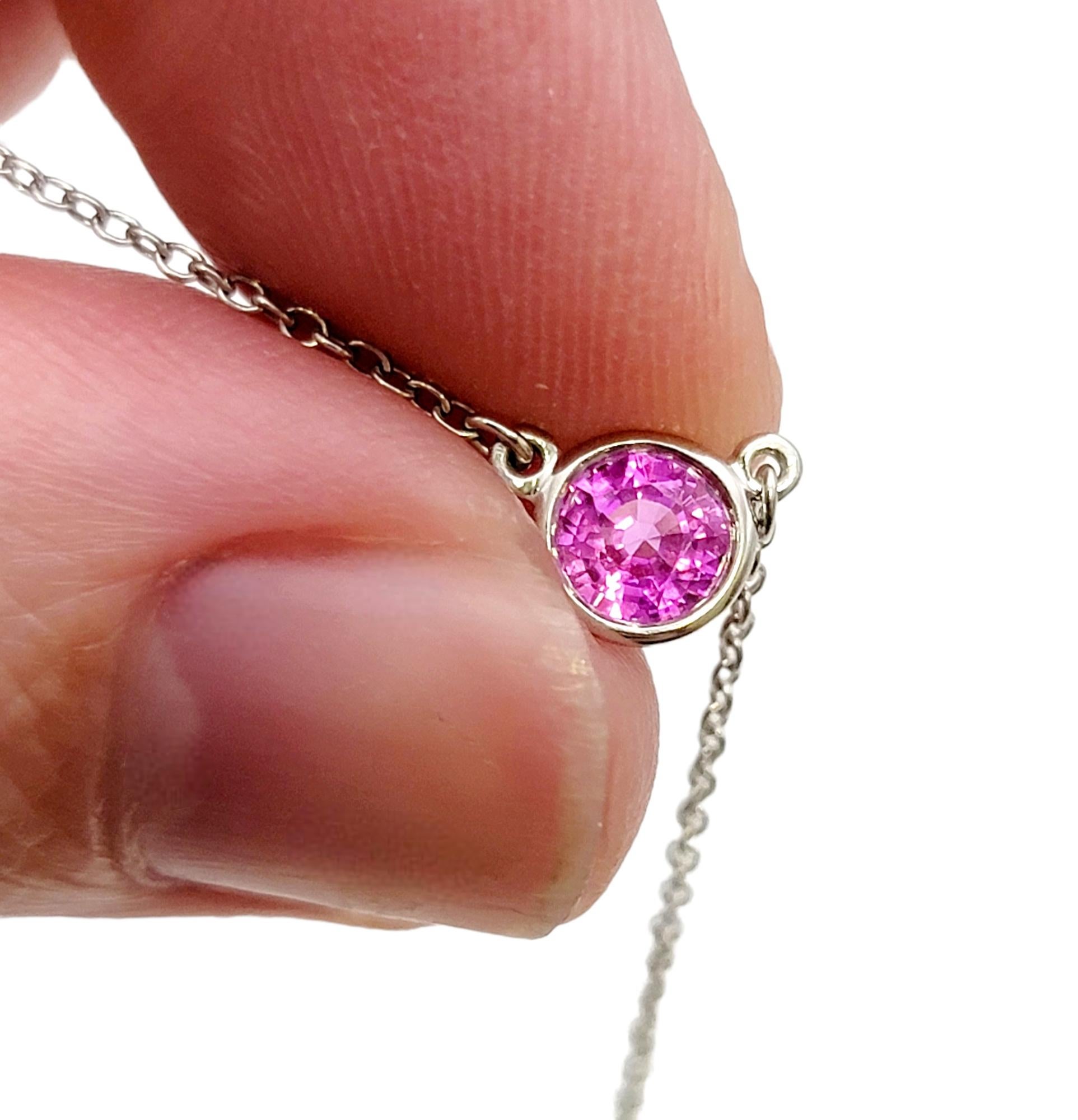 Tiffany & Co. Elsa Peretti Color by the Yard Pink Sapphire Solitaire Necklace 2