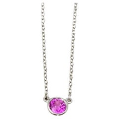 Tiffany & Co. Elsa Peretti Color by the Yard Pink Sapphire Solitaire Necklace