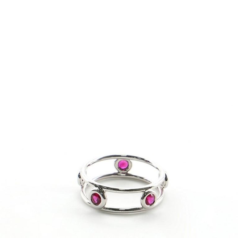 Tiffany and Co. Elsa Peretti Color by the Yard Ring Platinum and Rubies ...