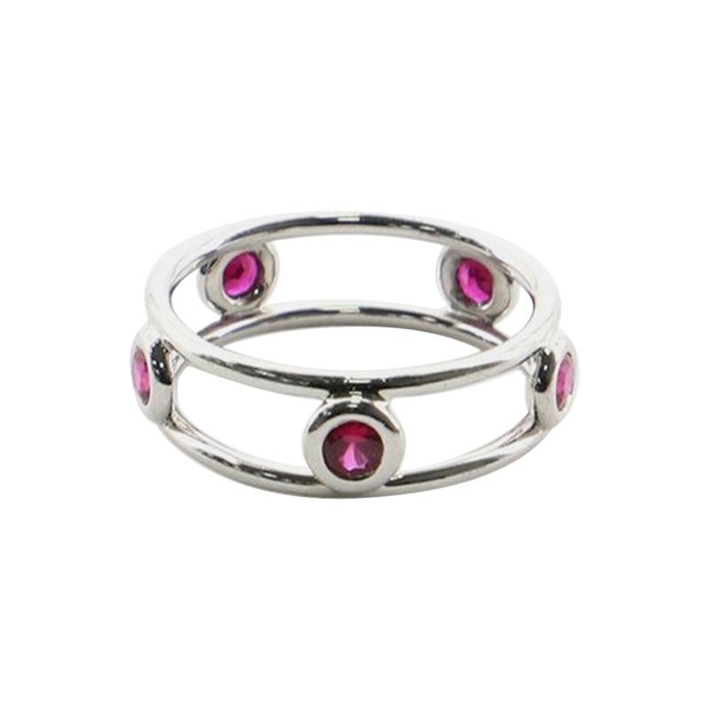 Tiffany & Co. Elsa Peretti Color by the Yard Ring Platinum and Rubies 4.5-48