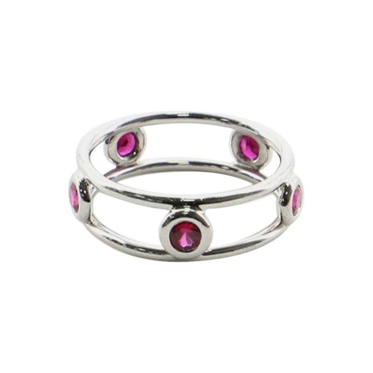 Tiffany and Co. Elsa Peretti Color by the Yard Ring Platinum and Rubies ...